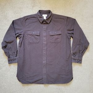 LL Bean Chamois Cloth Shirt Mens Size XL Tall Chocolate Brown Long Sleeve